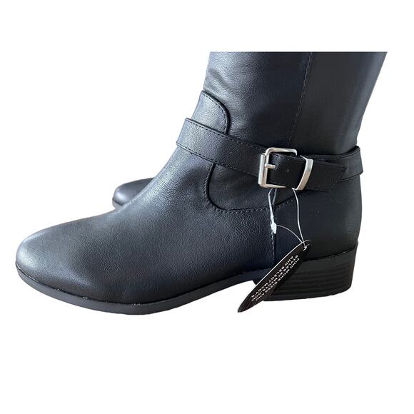 STYLE & CO WOMENS 'CHARLAA' BUCKLED OVER-THE-KNEE BLACK SMOOTH BOOTS SIZE 7M NEW - Picture 10 of 11